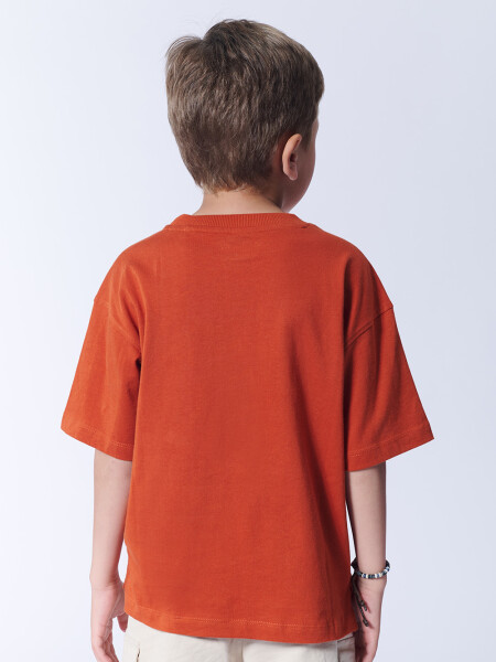 Remera Oversize Bolsillo Rojo