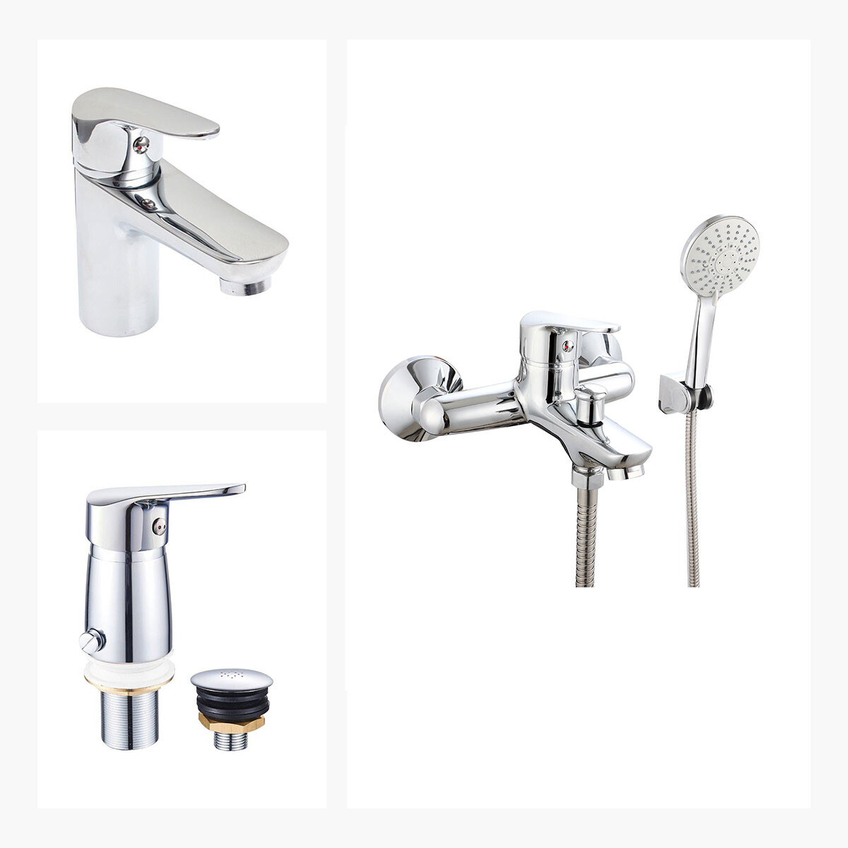Grifería Bronce: Lavatorio, Ducha Ext. Y Bidet C/transf. 
