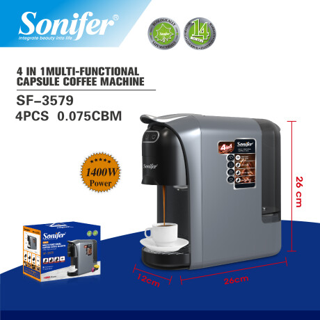 Cafetera Sonifer Sf-3579 Multicápsula 4 En 1 Espresso 20 Bar Cafetera Sonifer Sf-3579 Multicápsula 4 En 1 Espresso 20 Bar