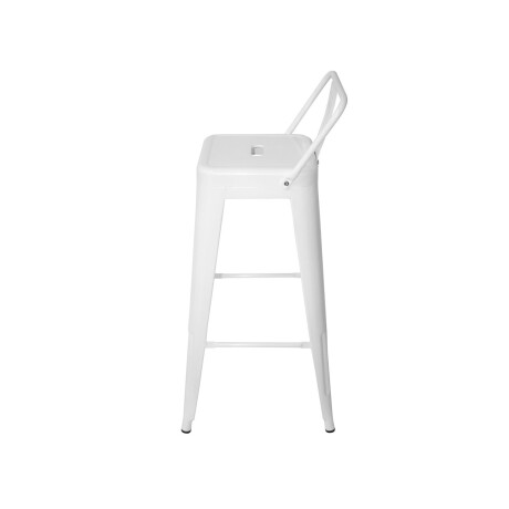 Taburete Tolix en metal con respaldo Blanco