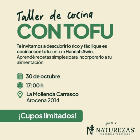 Inscripciones Taller de Cocina con Tofu Inscripcion Taller