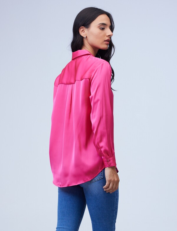 Camisa Saten FUCSIA