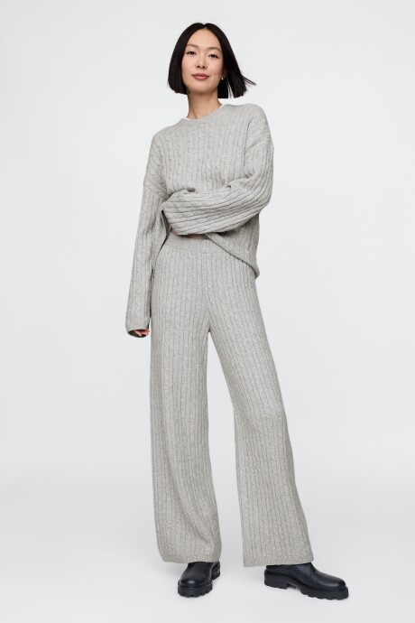 Buzo Cashsoft Cable Mujer Bc15 Lt Grey Heather