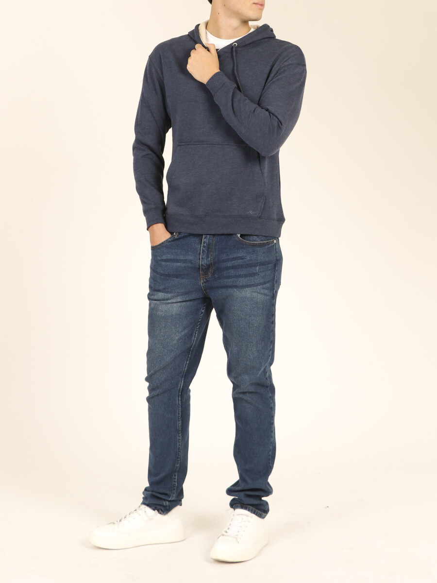 SWEATER CANGURO HARRY - Azul Piedra 