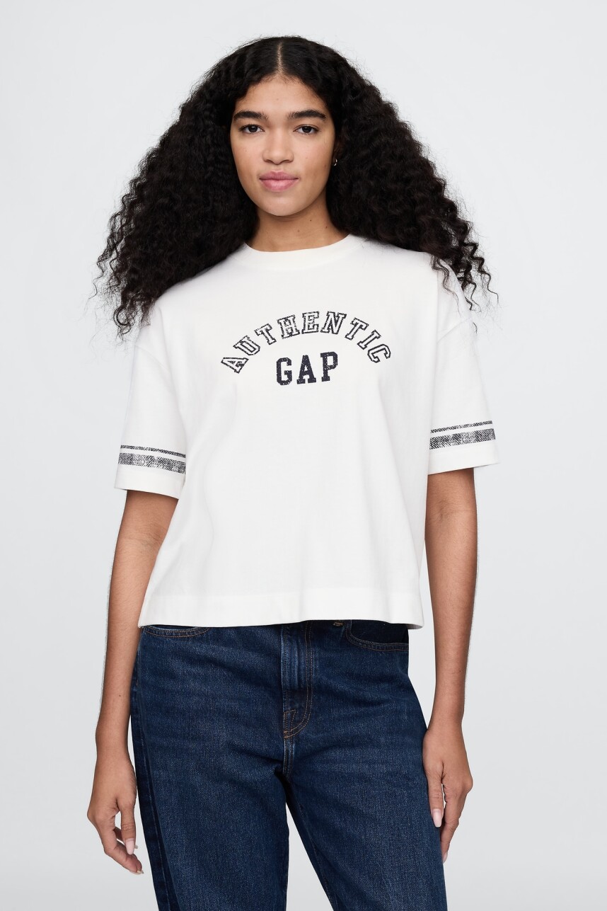 Remera Mini Logo Cropped Mujer New Off White
