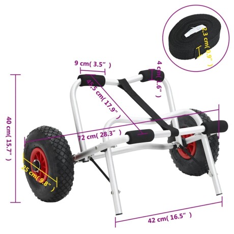 Carrito en aluminio para kayak Carrito en aluminio para kayak