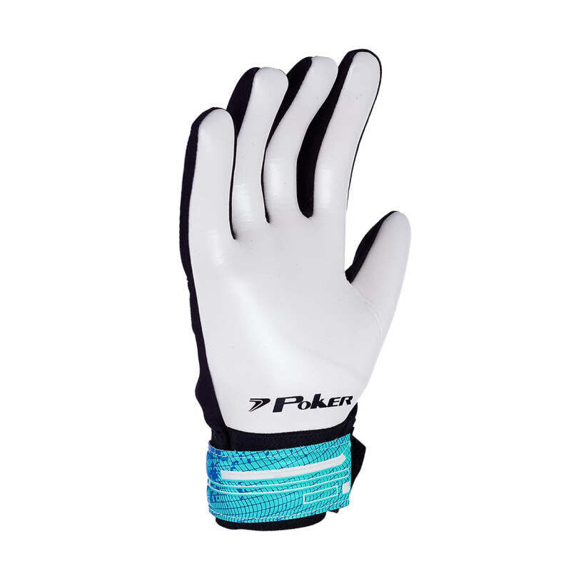 Guantes Golero Entrenamiento Poker Azul Claro-negro