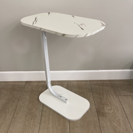 Mesa auxiliar Lumax de arrime MDF símil mármol para living Mesa auxiliar Lumax de arrime MDF símil mármol para living