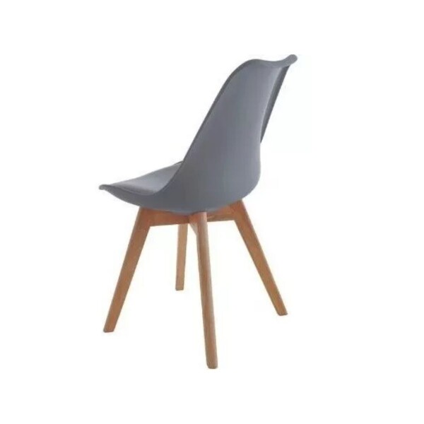 Silla De Comedor Set X4 Eames Nordica De Madera Nueva Asiento Acolchado Relleno Espuma Nuevo Imback Color Gris Silla De Comedor Set X4 Eames Nordica De Madera Nueva Asiento Acolchado Relleno Espuma Nuevo Imback Color Gris
