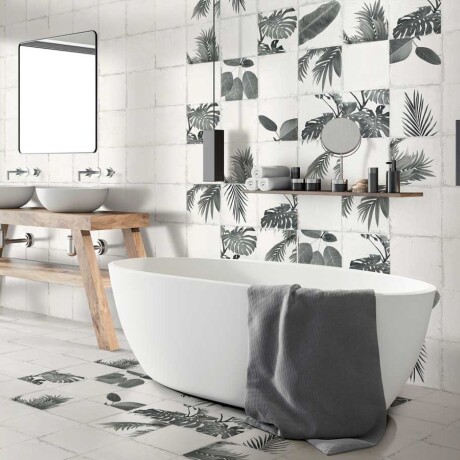 Porcelanato Blanco Mate Destonificado 25X25Cm Piso Pared GAMAS DE BLANCO