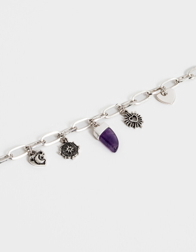 Pulseras Flexibles Pulsera Multidijes Con Baño De Plata - Plateado