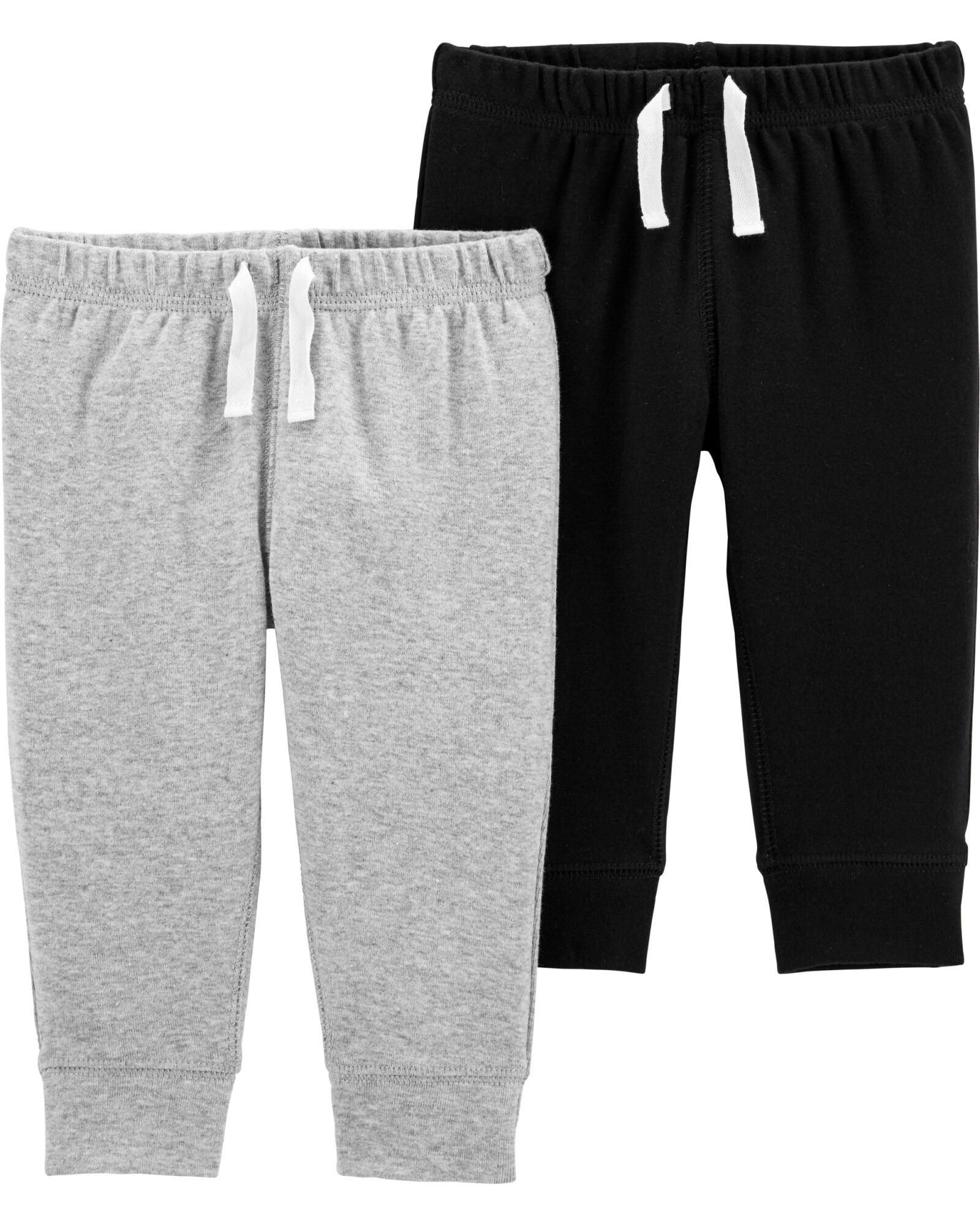 Pack dos pantalones de algodón, negro y gris Sin color