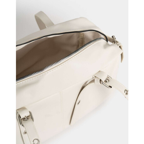 Bandolera Con Hebillas Laterales Blanco Crudo
