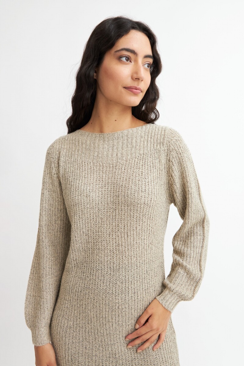 Vestido m/l tejido BEIGE