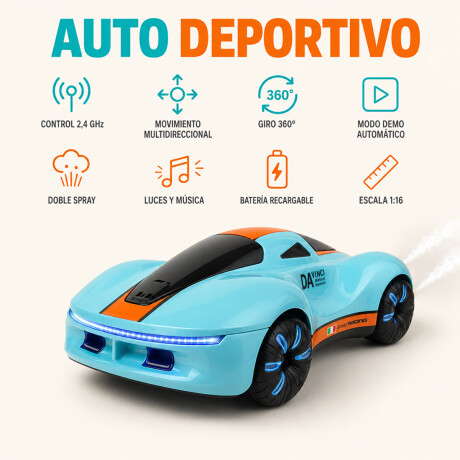 Auto deportivo a control remoto Celeste