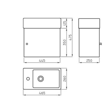 MUEBLE DE BAÑO TOILETTE GDE NO INCLUYE BACHA FERRUM BLANCO