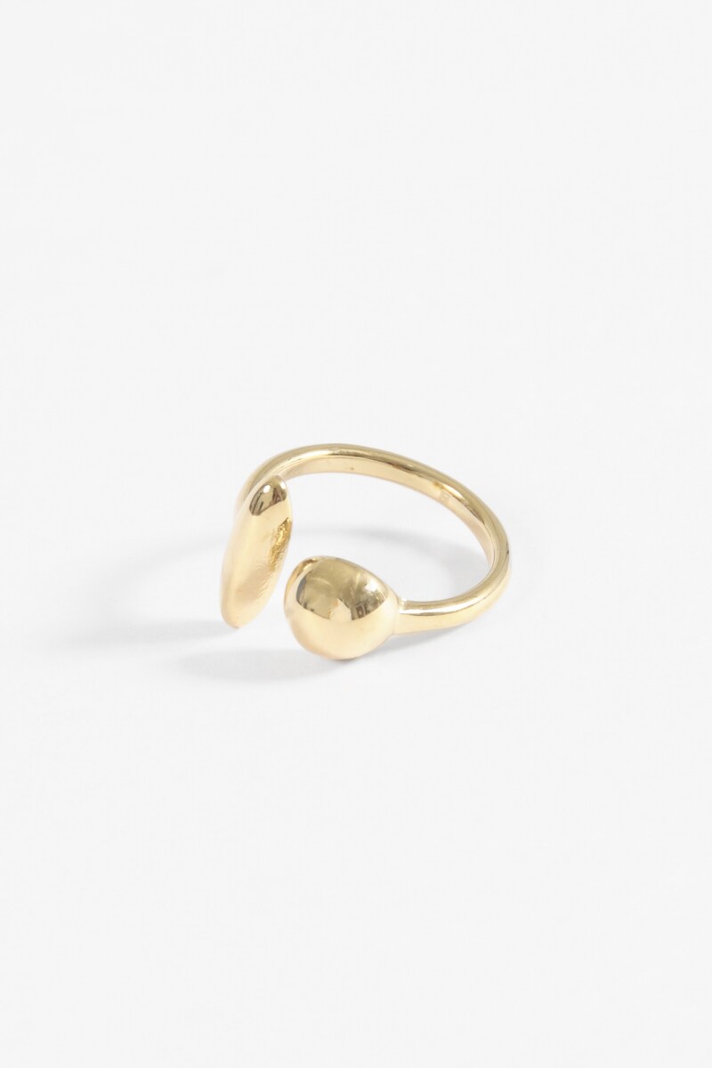 Anillo acero geométrico dorado