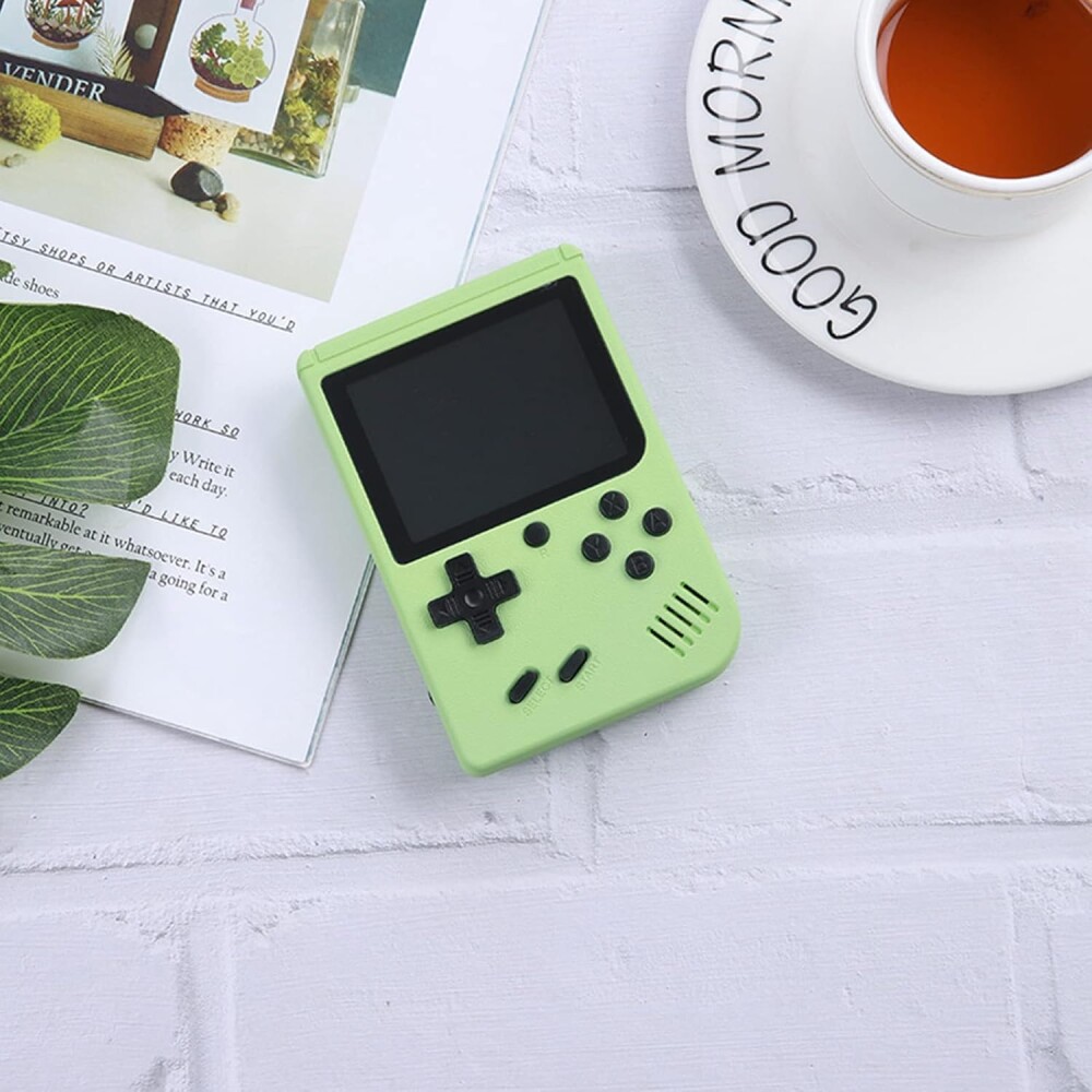 Mini Consola Portatil Para Niños Con 500 Juegos Verde