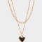Collares Cortos Con corazón Collar Multicadenas Con Corazón - Dorado