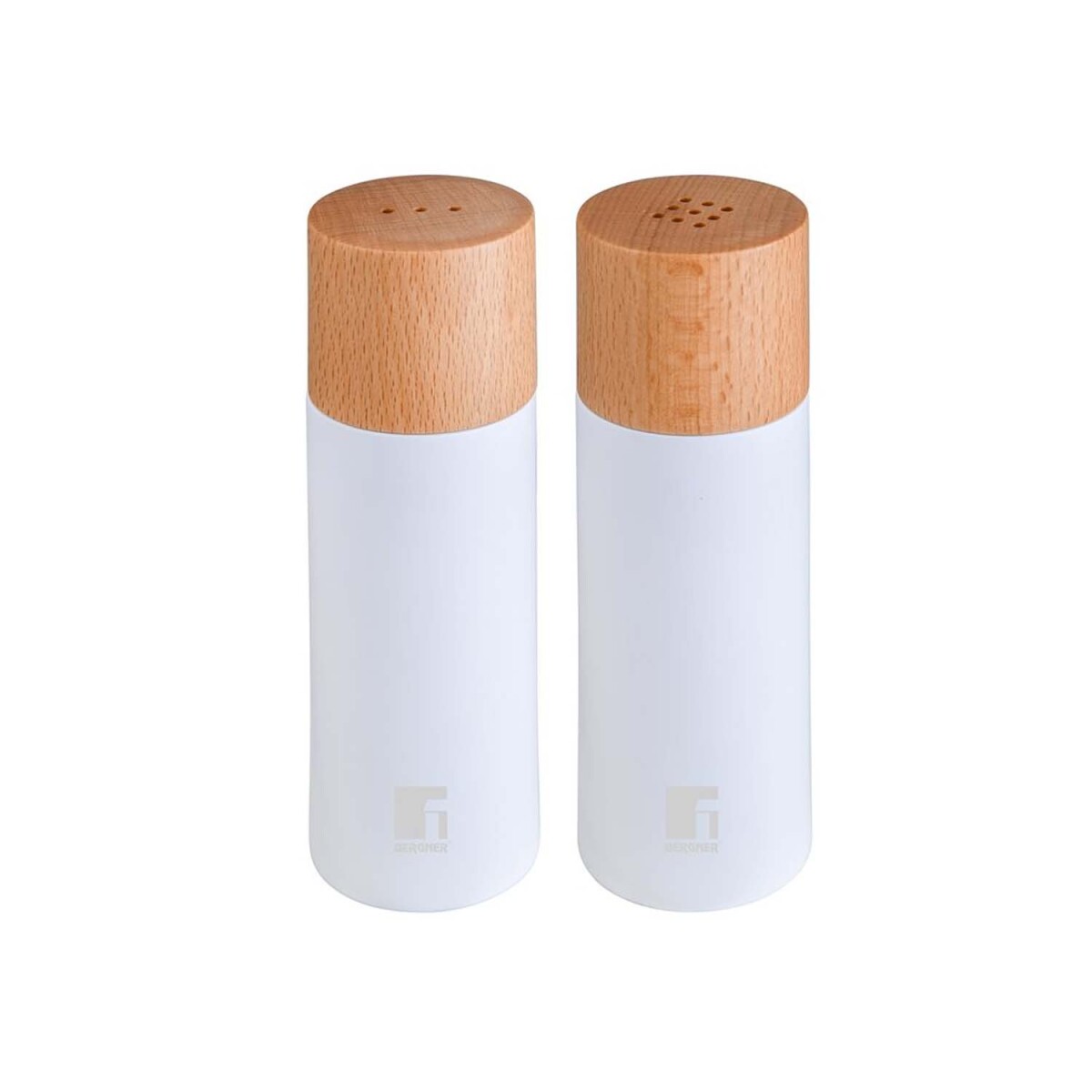 Set de Salero y Pimentero en Madera Natural Bergner - Blanco 