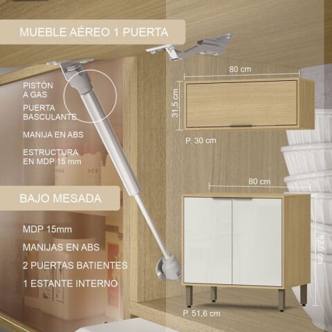 Cocina Modular Gloria 4 Piezas Mdp 15mm Bajo Mesada Aéreo 80 Cm Torre Para Horno Microondas Alacenas Y Panelero Cocina Modular Gloria 4 Piezas Mdp 15mm Bajo Mesada Aéreo 80 Cm Torre Para Horno Microondas Alacenas Y Panelero