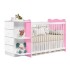 Cuna con Comoda New Happy J&A Blanco Rosa Cuna con Comoda New Happy J&A Blanco Rosa