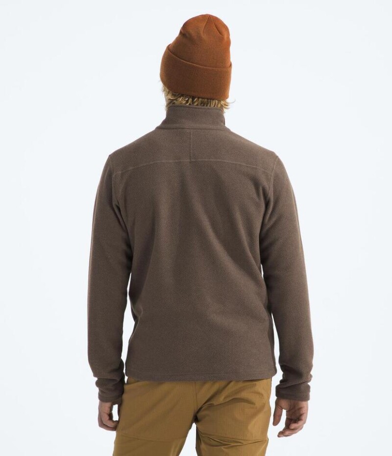 Buzo Polar Textured cierre de 1/4 hombre Smokey Brown Heather