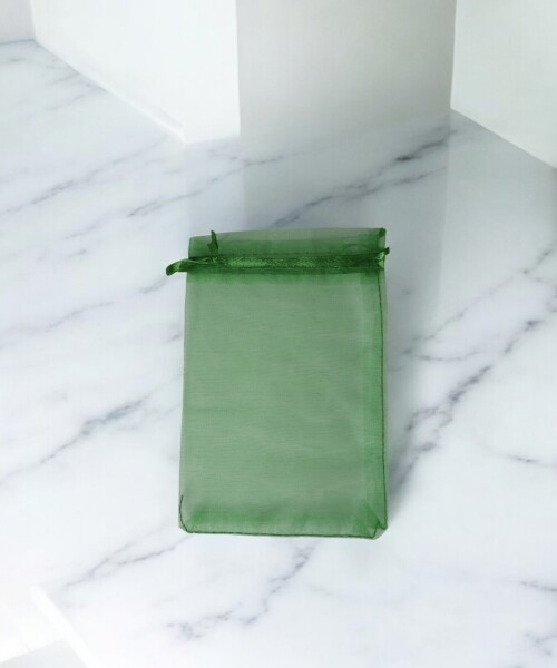 Bolsa organza 9x15 cm. VERDE BENETTON