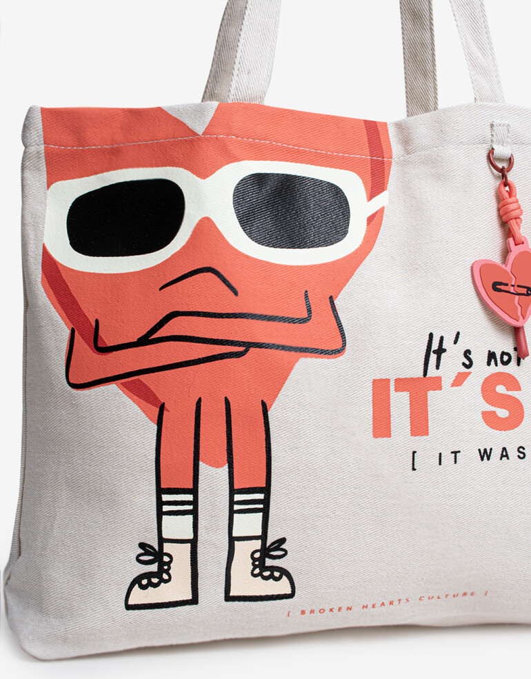 Bolsas reutilizables Tote Bag Broken Hearts - Blanco Crudo