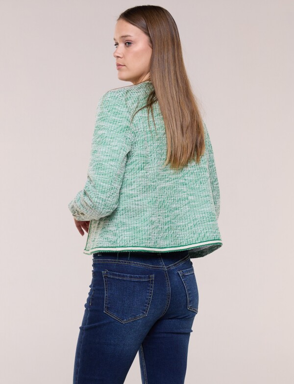 Chaqueta Tweed Con Pasamanería VERDE/MULTI