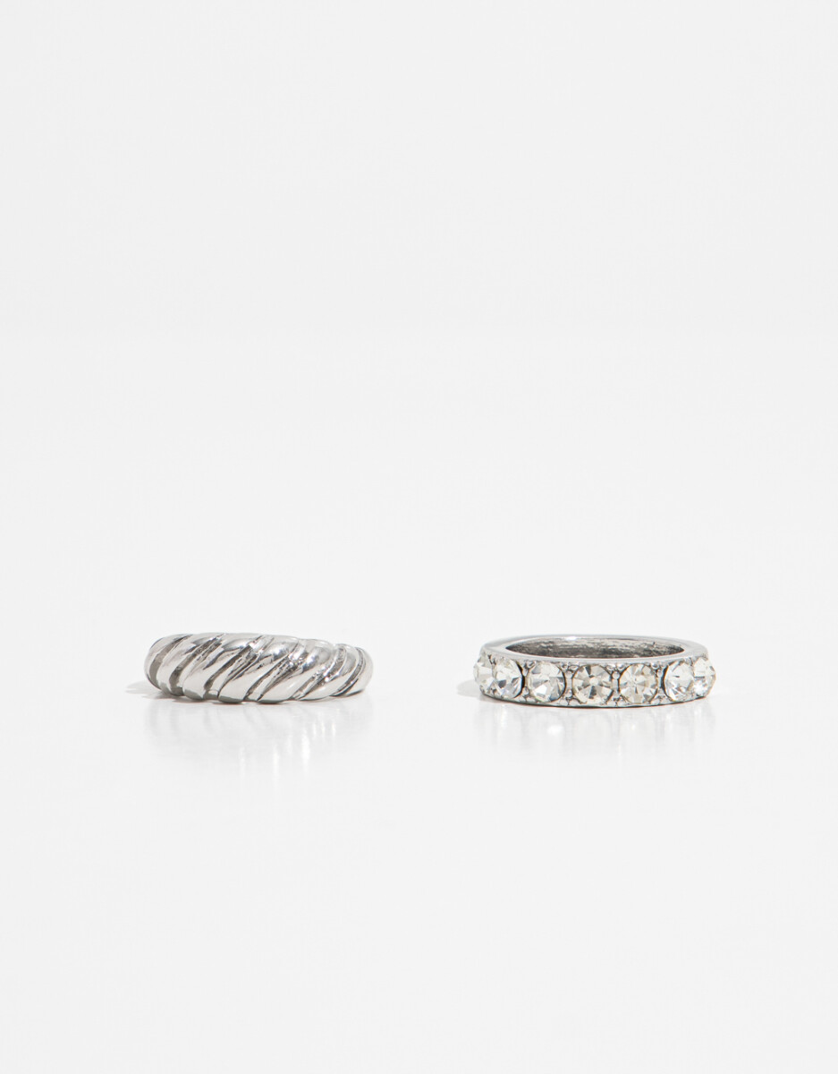 Set De Anillos Con Strass 