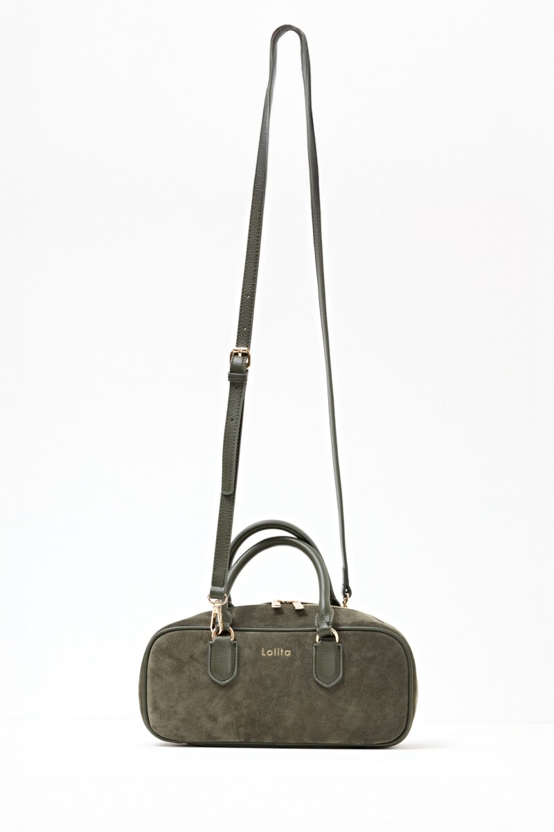 Cartera de cuero satchel verde oliva