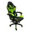 Silla Gamer Negra Verde Respaldo PVC ETIMEL Silla Gamer Negra Verde Respaldo PVC ETIMEL