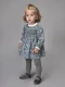 Vestido De Flores Con Smock Gris Azulado
