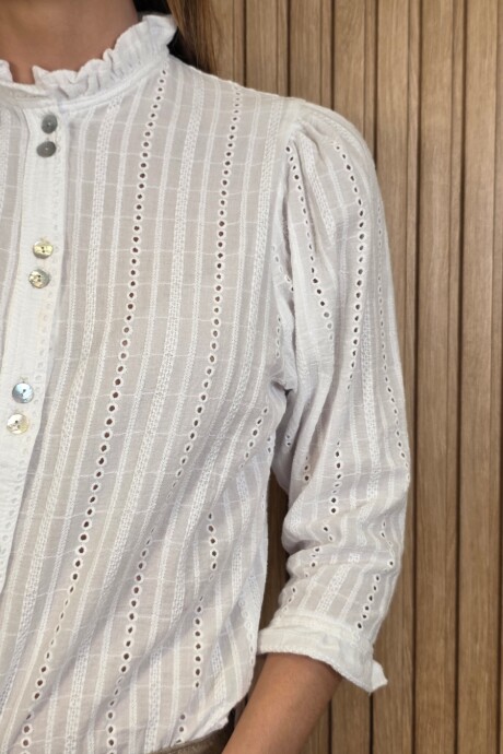 Camisa Carlita Volados Broderie Blanco