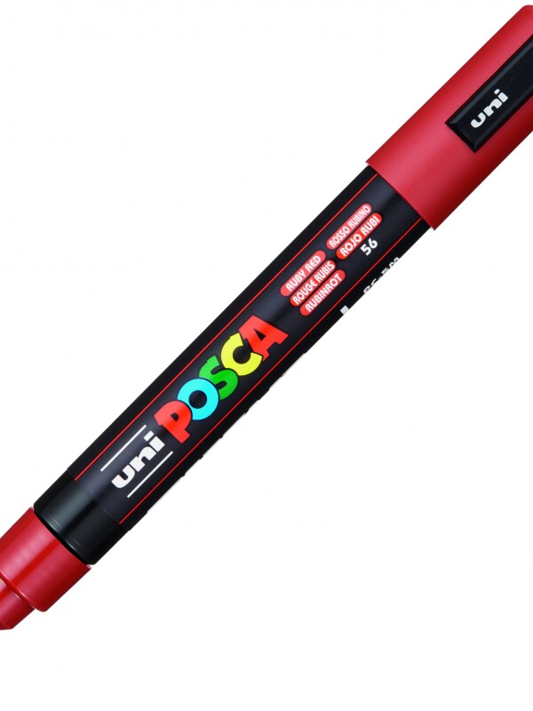 MARCADOR UNI POSCA 2.5 MM ROJO RUBI N/A