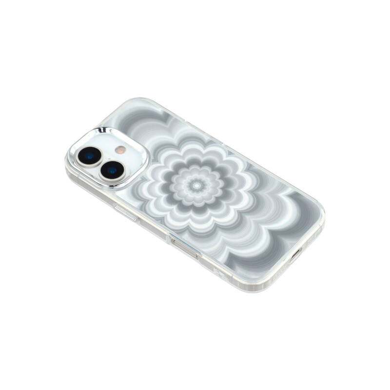 Protector para iPhone 17 diseño flor color gris Protector Para Iphone 17 Diseño Flor Color Gris