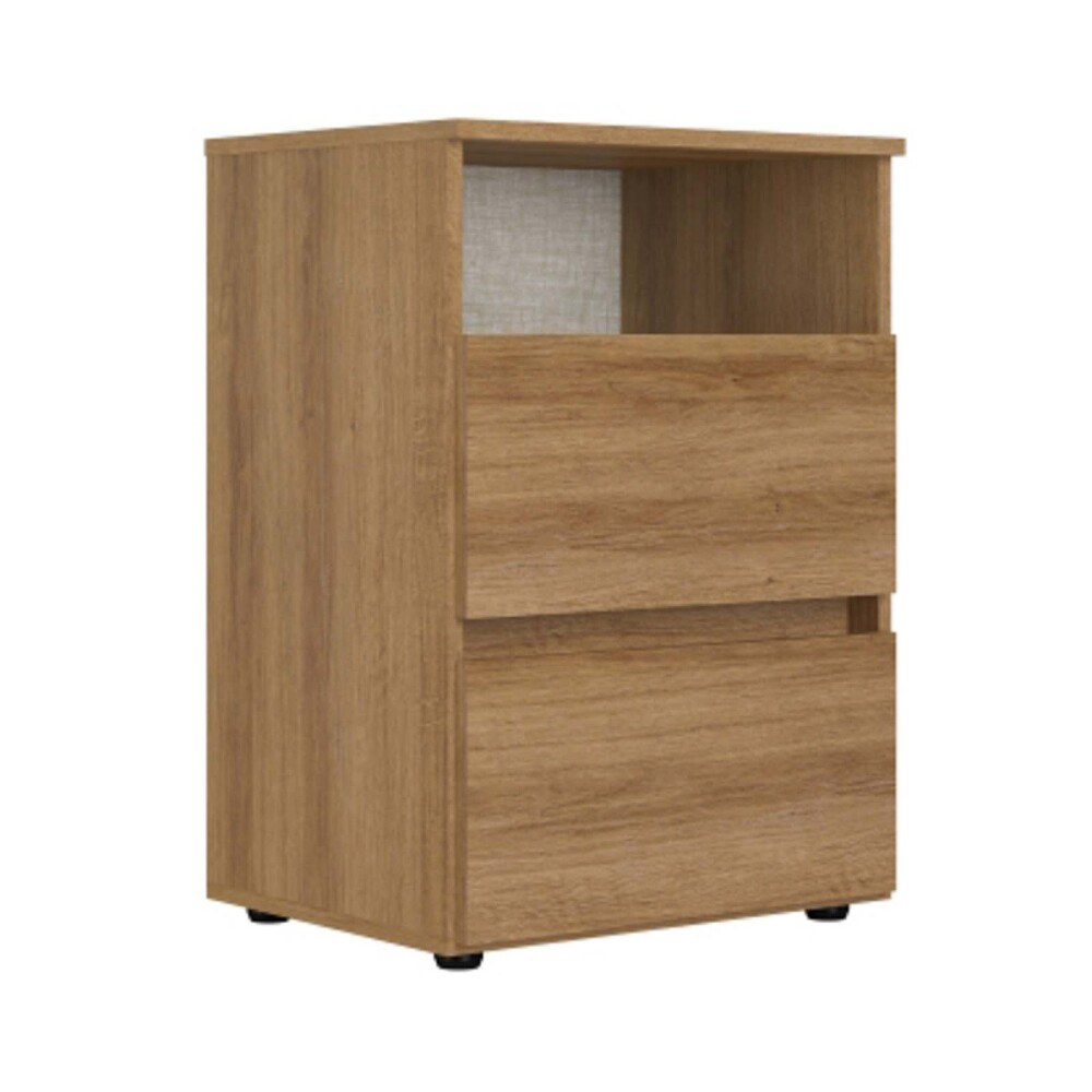 MESA DE LUZ 2 CAJONES MDP MARRON CONDESSA