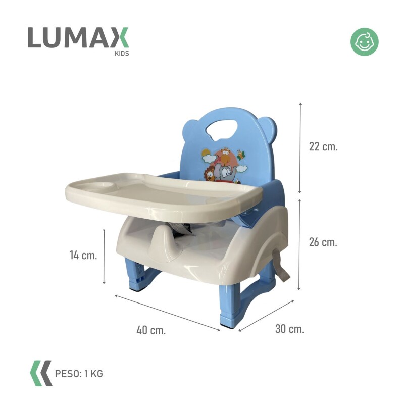 Silla de comer plegable portátil para bebés Celeste