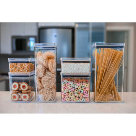 Kit Lumini X3 Frascos Potes Herméticos Cuadrados y Apilables Transparente