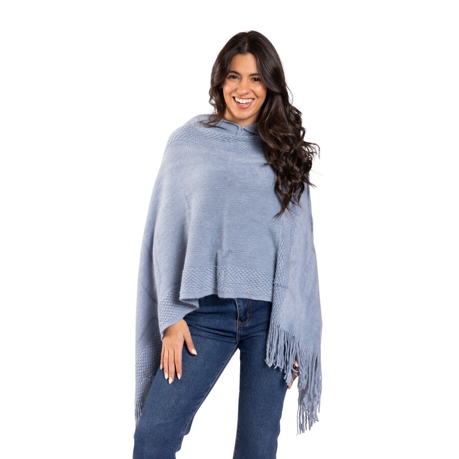 CHERRY PONCHO BLUE