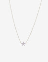 Cadena Corta con Dije Cubic zirconia Collar Con Dije Floral Cubic Plateado - Plateado