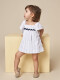 Vestido De Rayas Con Detalle De Ondas Blanco