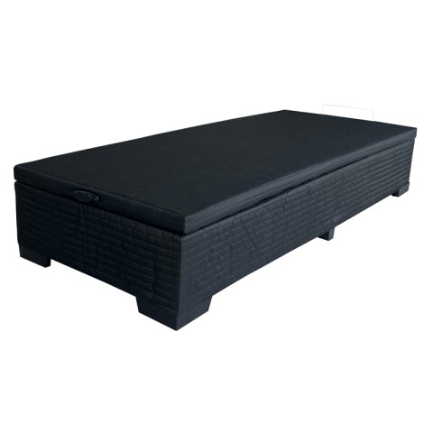 Base para Sommier Colchon Baul 1 Plaza - 78 x 188 x 35 cm - Estructura Madera Maciza - Negro Base para Sommier Colchon Baul 1 Plaza - 78 x 188 x 35 cm - Estructura Madera Maciza - Negro