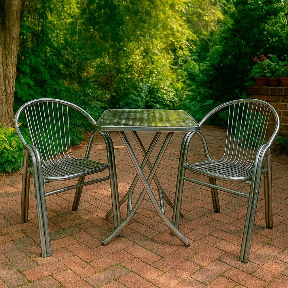 Juego De Aluminio Para Exteriores de 1 Mesa y 2 Sillas Juego De Aluminio Para Exteriores de 1 Mesa y 2 Sillas