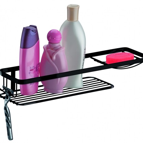 ORGANIZADOR DE BAÑO DE PARED NEGRO MATE N/a