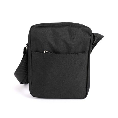 Morral Canva liso con bolsillos y cierre Negro