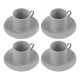 Set x4 Taza de café c/plato 90ml BLANCO