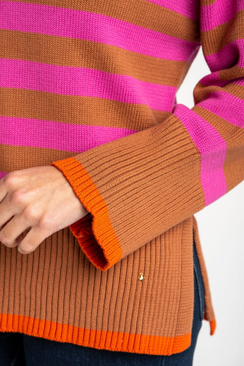 Sweater Rayado Rosa