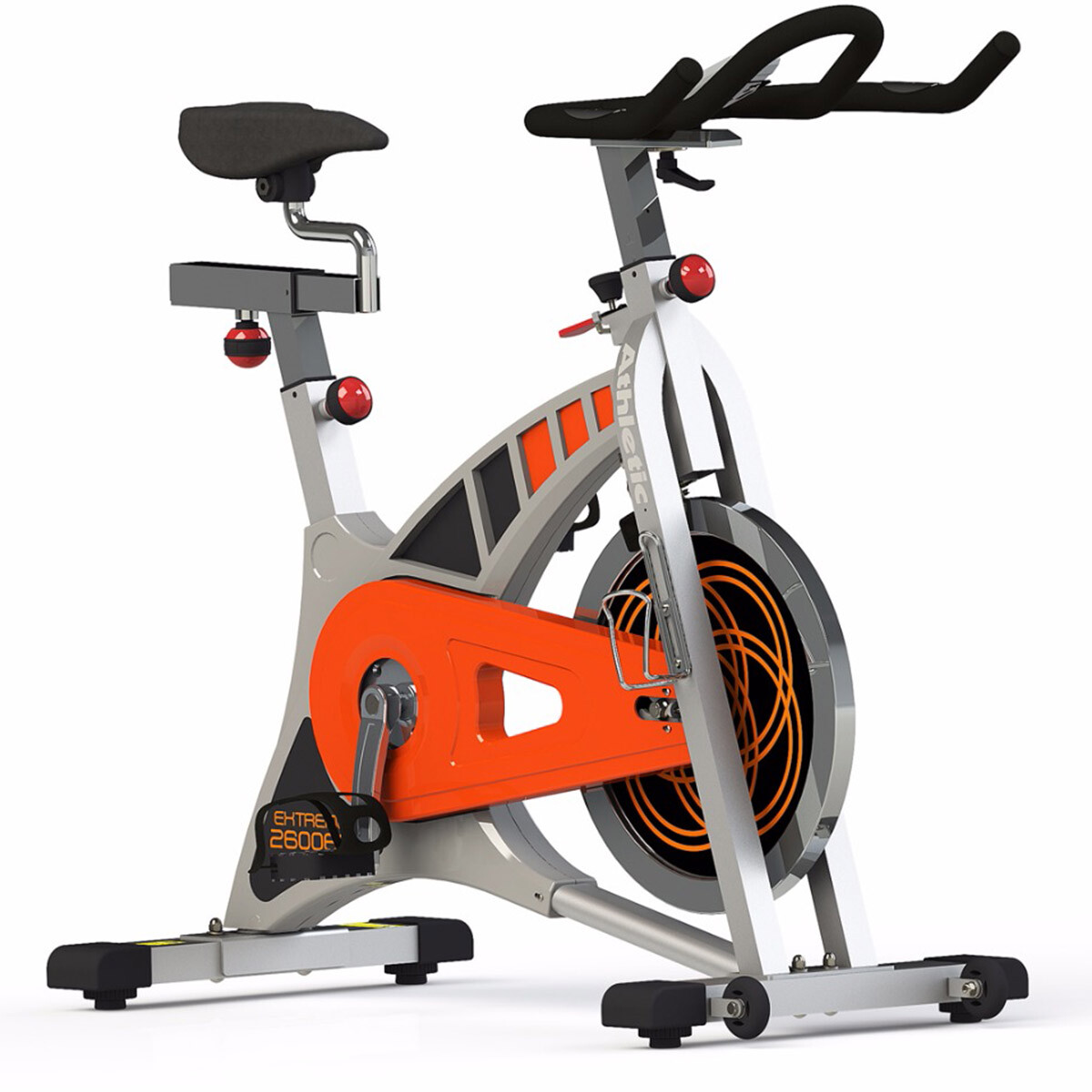 Bicicleta Spinning Fija Athletic 2600BS Con Pulsómetro 